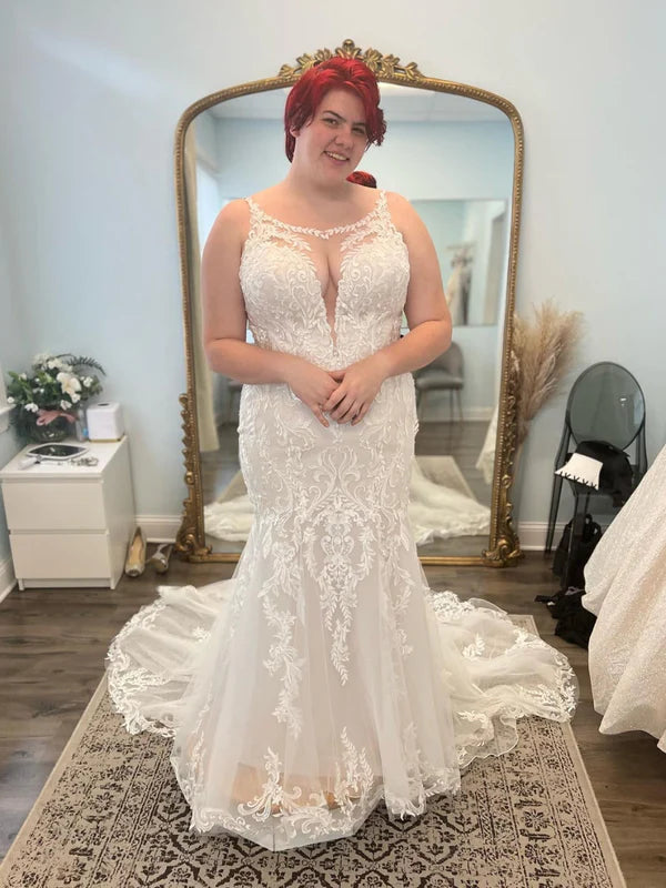 Tulle & Four Way Spandex Scoop Mermaid Wedding Dress