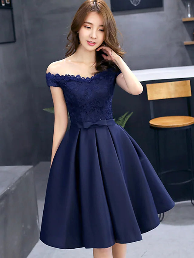 Elegant A-Line Prom Dress with Short Sleeves - Shop Online Now!