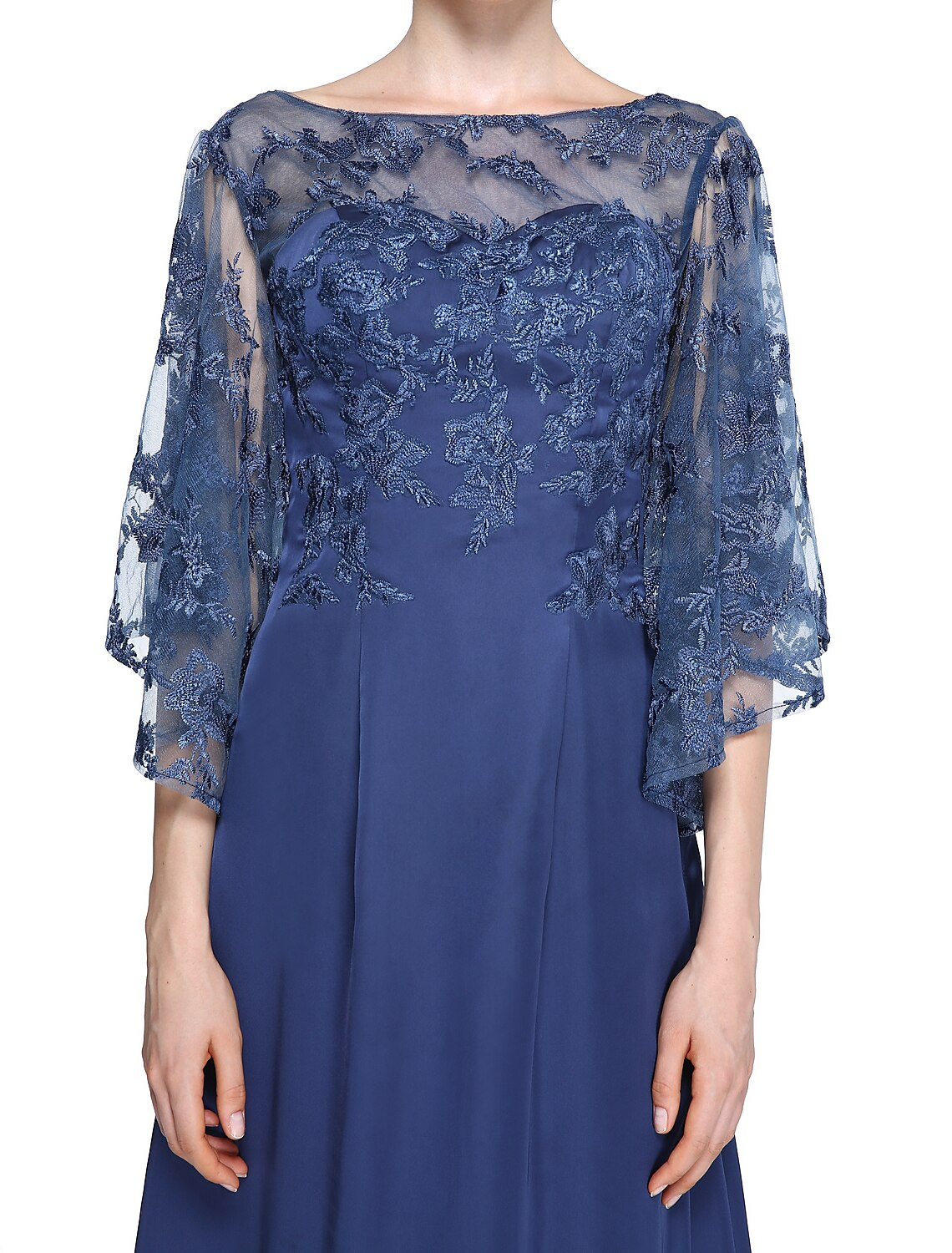 Short Sleeves Ankle Length Chiffon Mother Of The Bride Dress