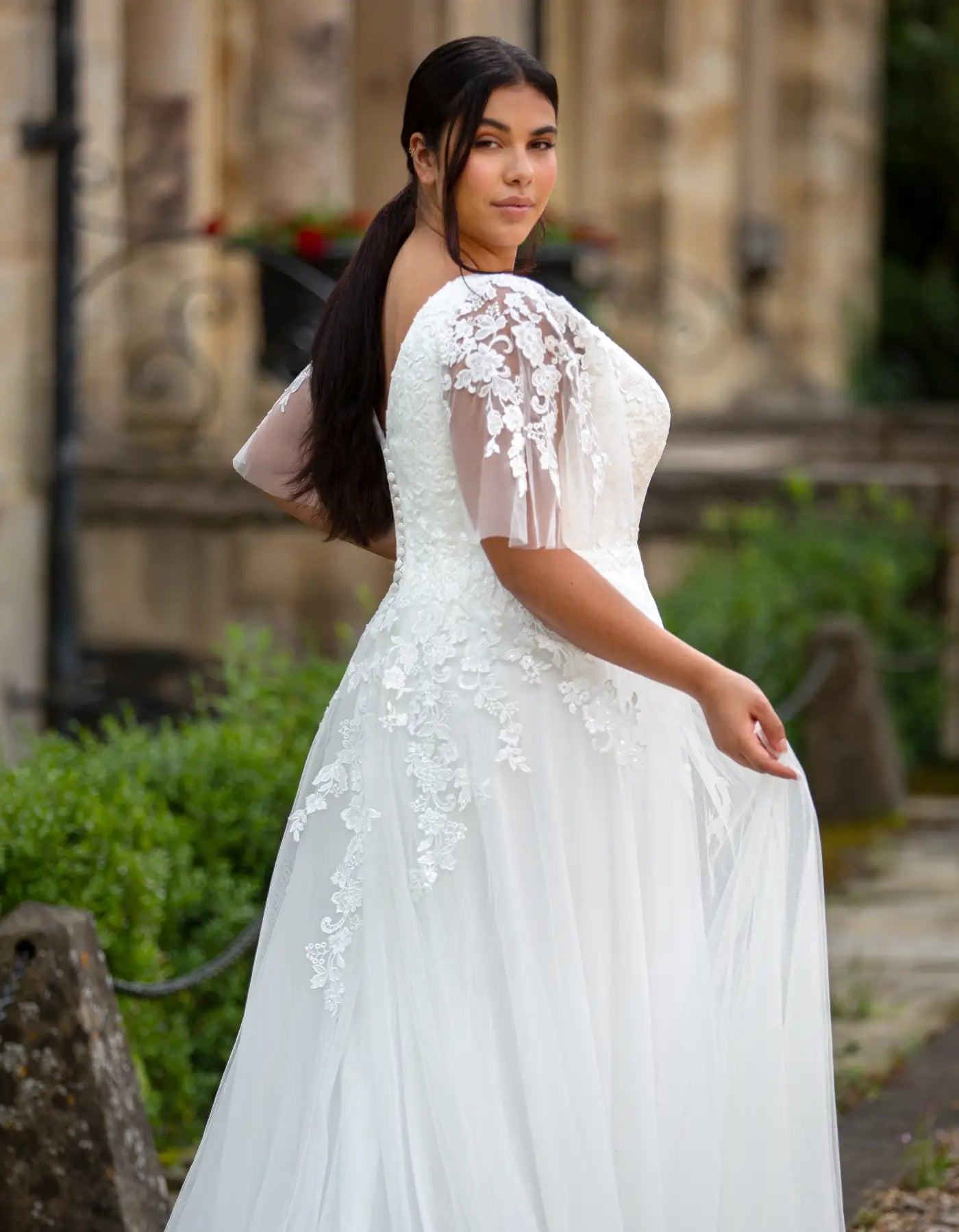 DingJiDress a floaty gown with angel sleeves Wedding Dresses