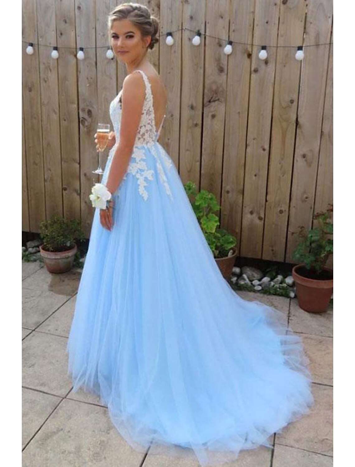 Princess A Line Strapless Satin Tulle Long Prom Dress,Wedding Dress,Evening Dress