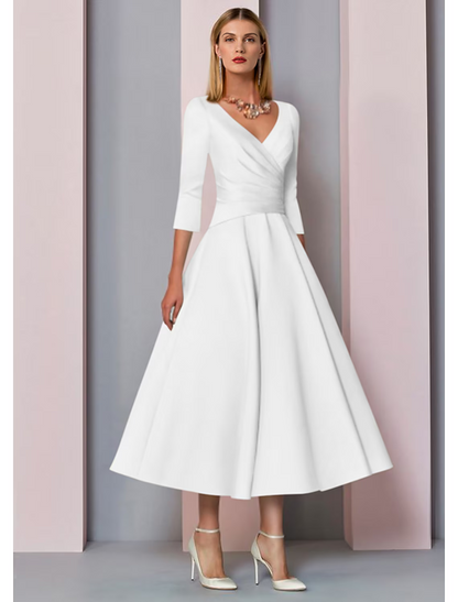 A-Line Mother of the Bride Dress Wedding Guest Vintage Plus Size Elega ...