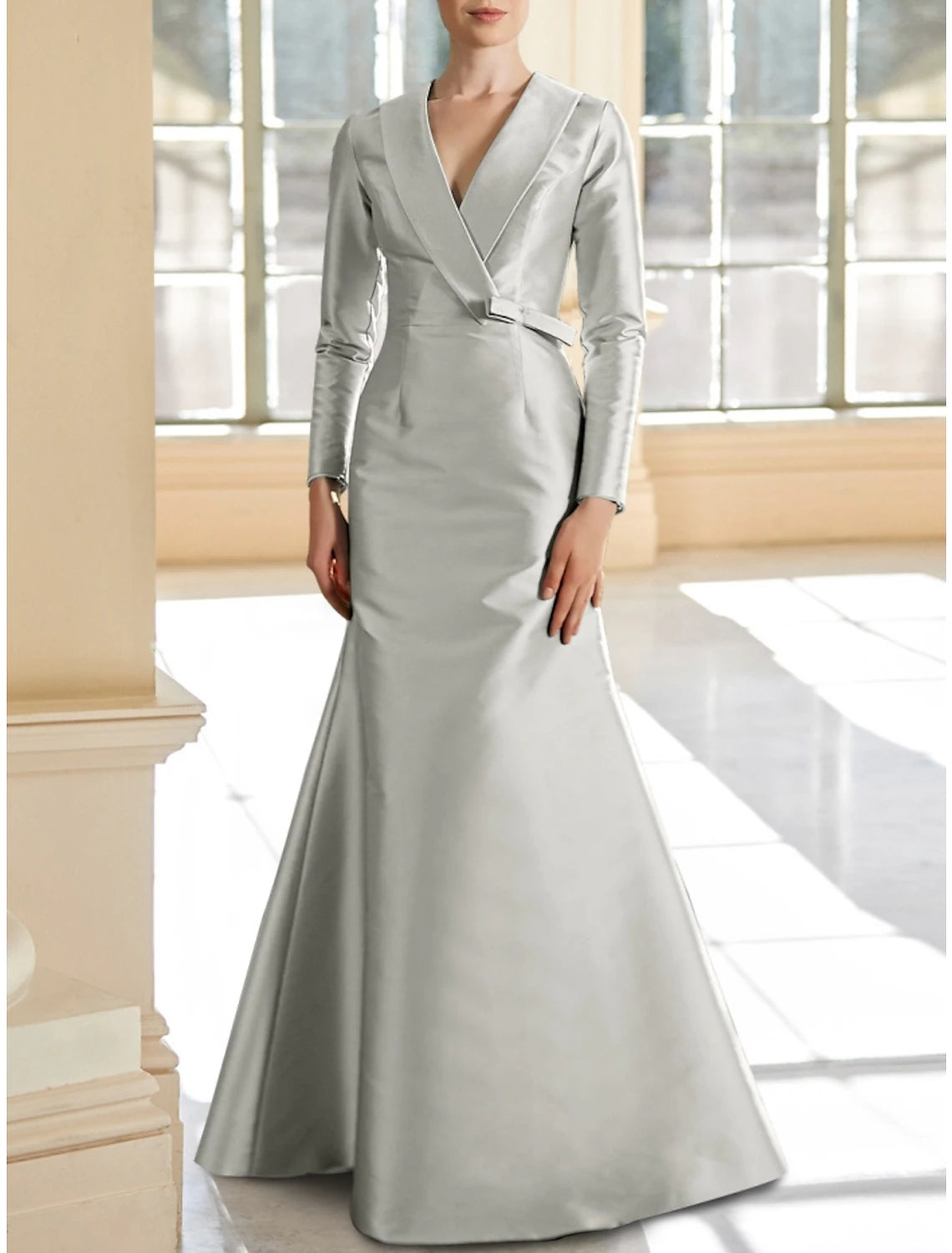 Rebecca Bateau Neck Velvet Trumpet Mother of the  Groom Dress