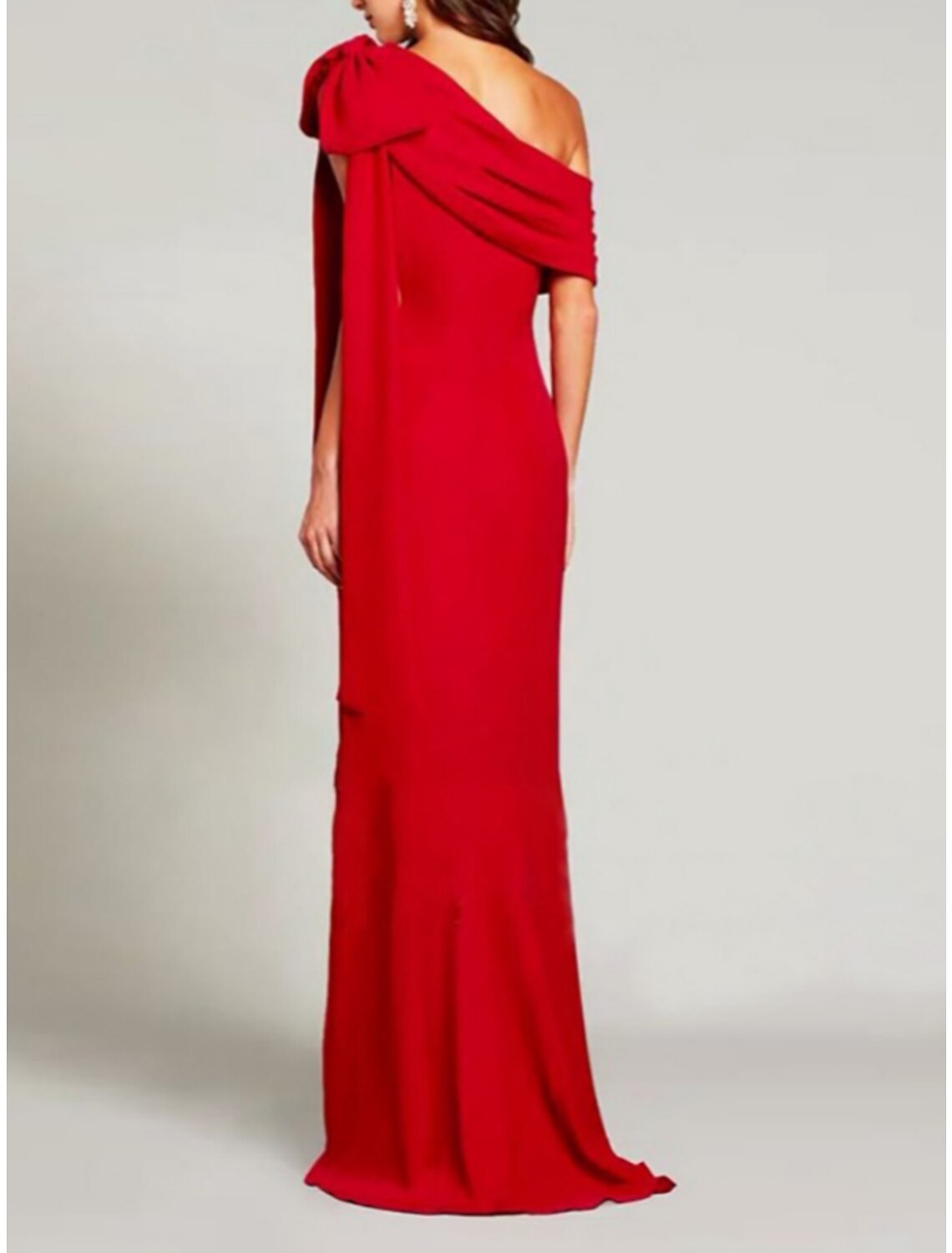 Sheath / Column Evening Gown Sparkle & Shine Dress Formal Sweep / Brush Train Long Sleeve